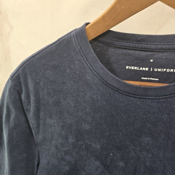 Everlane T Shirt Mens Medium Blue Short Sleeve Neck Organic Cotton Tee Premium - Picture 2 of 10